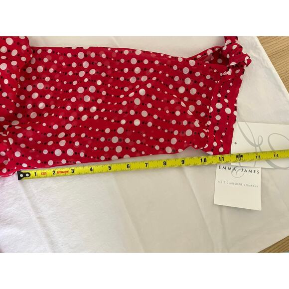 Emma James 2 Piece Set - Red Polka Dot outer Blouse with red tank top underneath - Picture 16 of 16